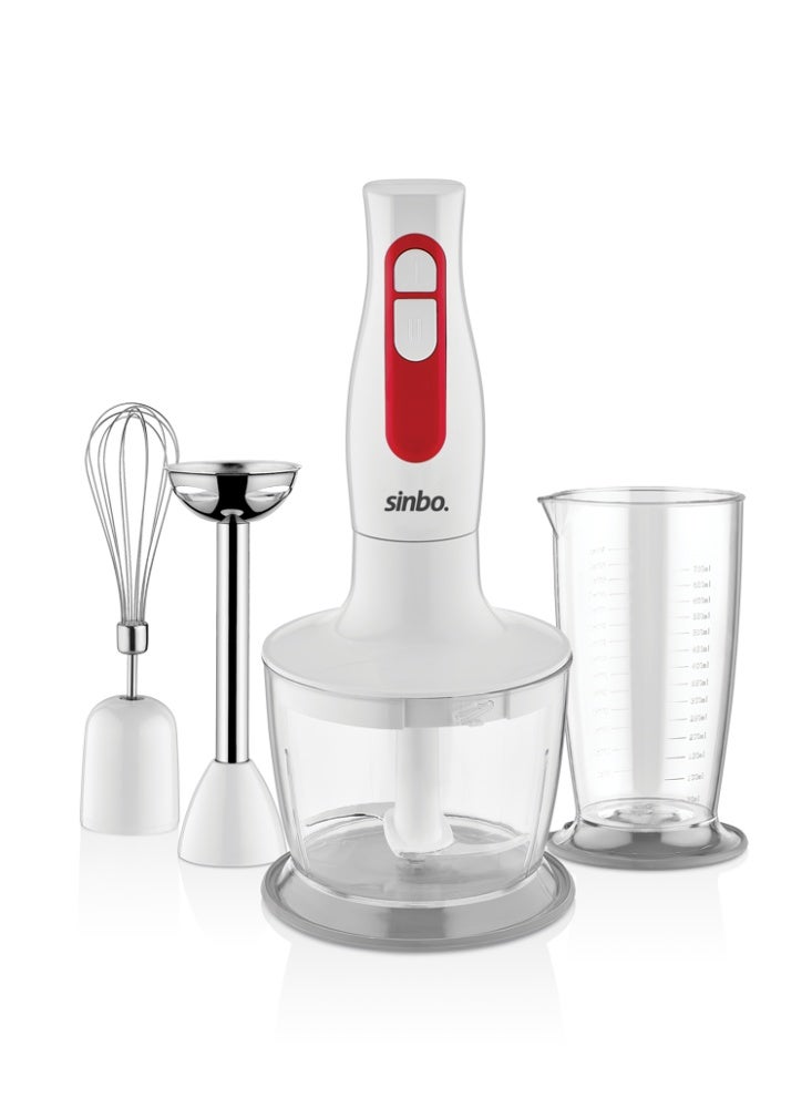 Sinbo 4-in-1 Hand Blender Set – Powerful 600W Motor, Adjustable Speed, Stainless Steel Blades, Chopper, Mixer & Blender, Ice Crusher, Smoothie & Milkshake Maker, Easy Clean, Large Capacity – SHB-3100S - Image 1